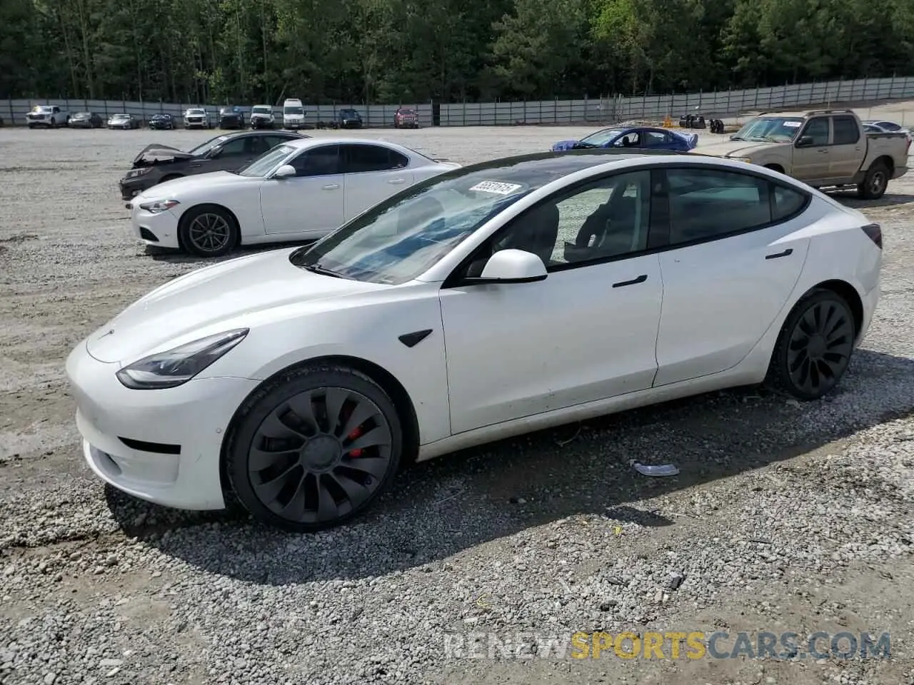 1 Photograph of a damaged car 5YJ3E1EC3MF030866 TESLA MODEL 3 2021