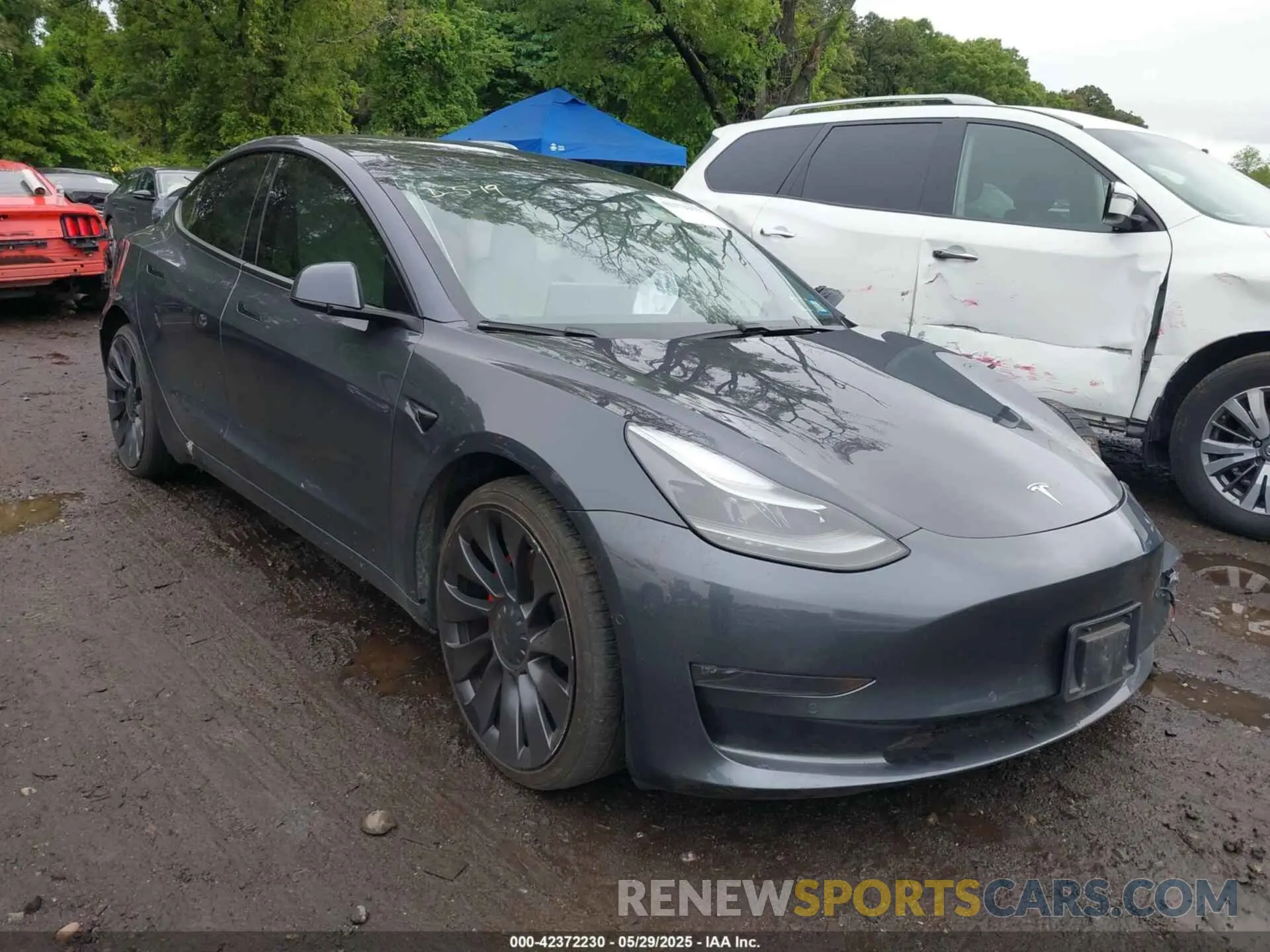 1 Photograph of a damaged car 5YJ3E1EC3MF056187 TESLA MODEL 3 2021