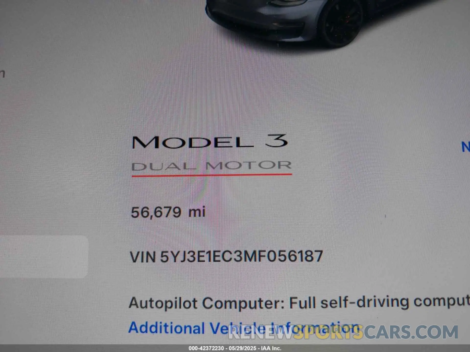 15 Photograph of a damaged car 5YJ3E1EC3MF056187 TESLA MODEL 3 2021