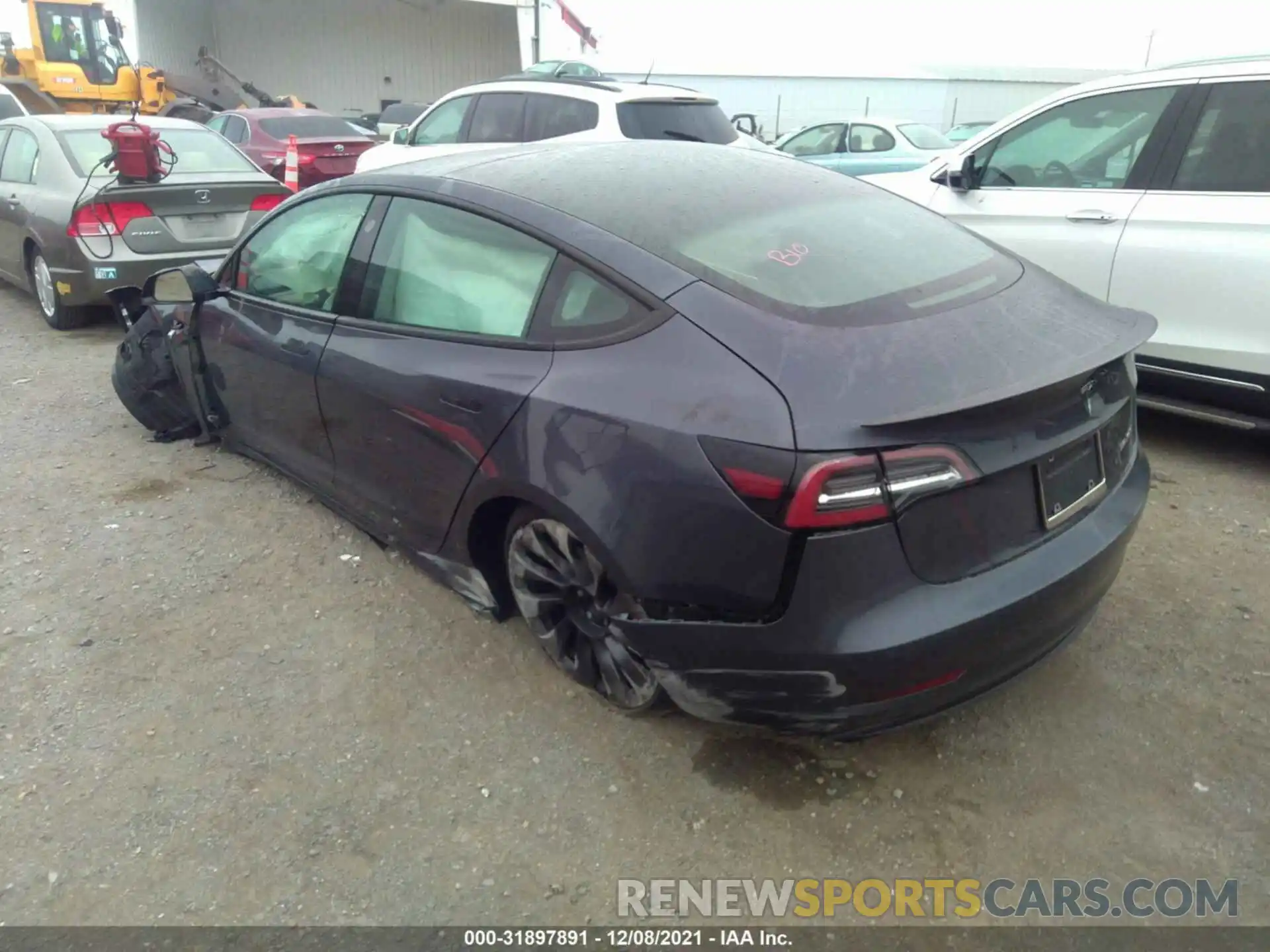 3 Photograph of a damaged car 5YJ3E1EC3MF073975 TESLA MODEL 3 2021