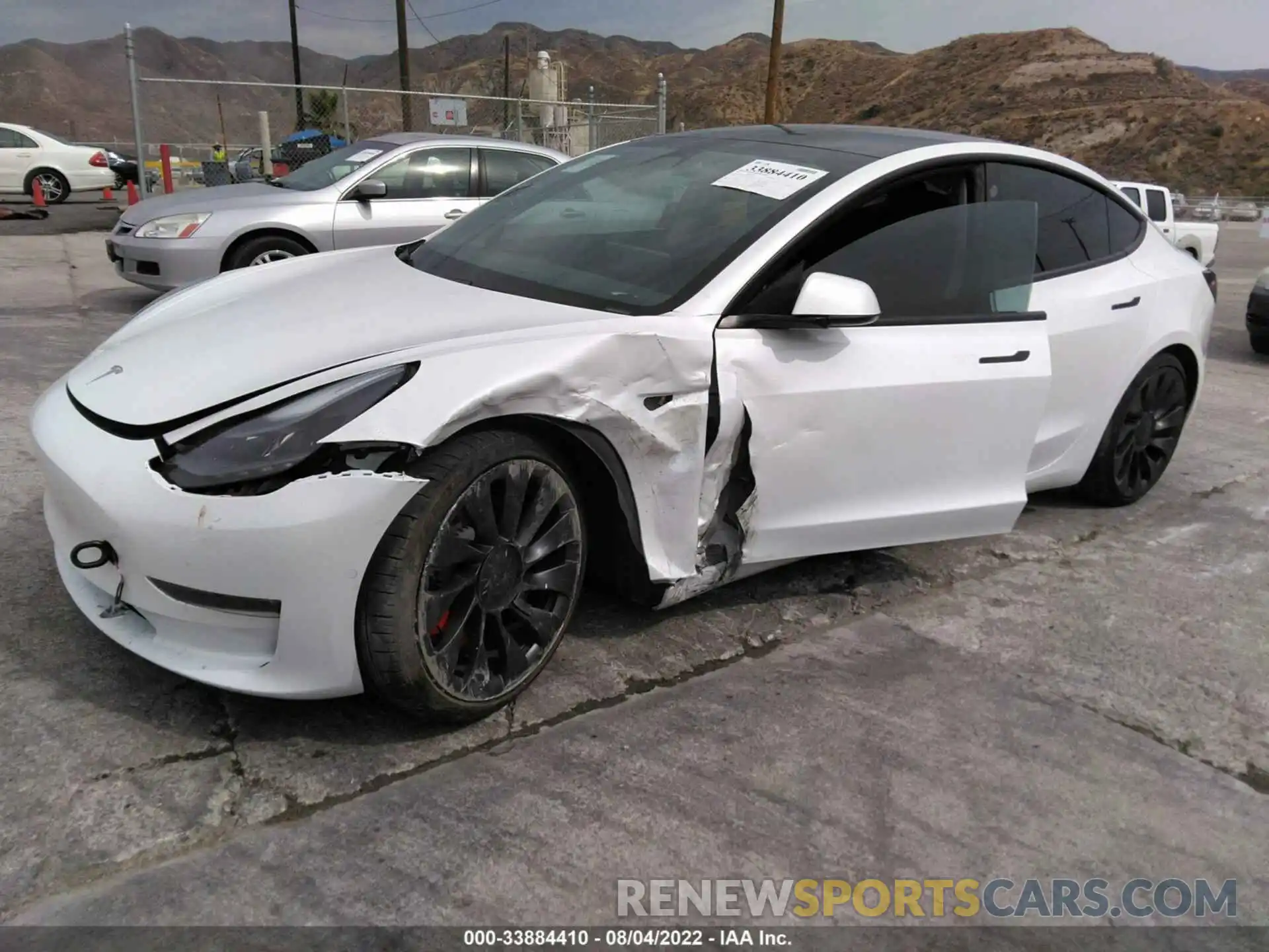 2 Photograph of a damaged car 5YJ3E1EC3MF077038 TESLA MODEL 3 2021