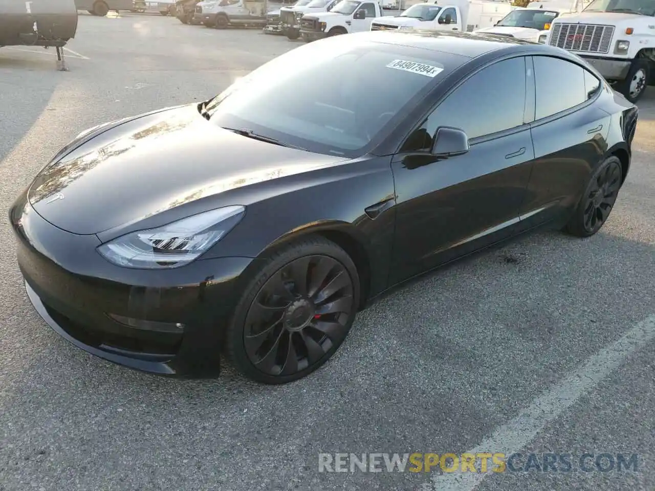 1 Photograph of a damaged car 5YJ3E1EC3MF849814 TESLA MODEL 3 2021