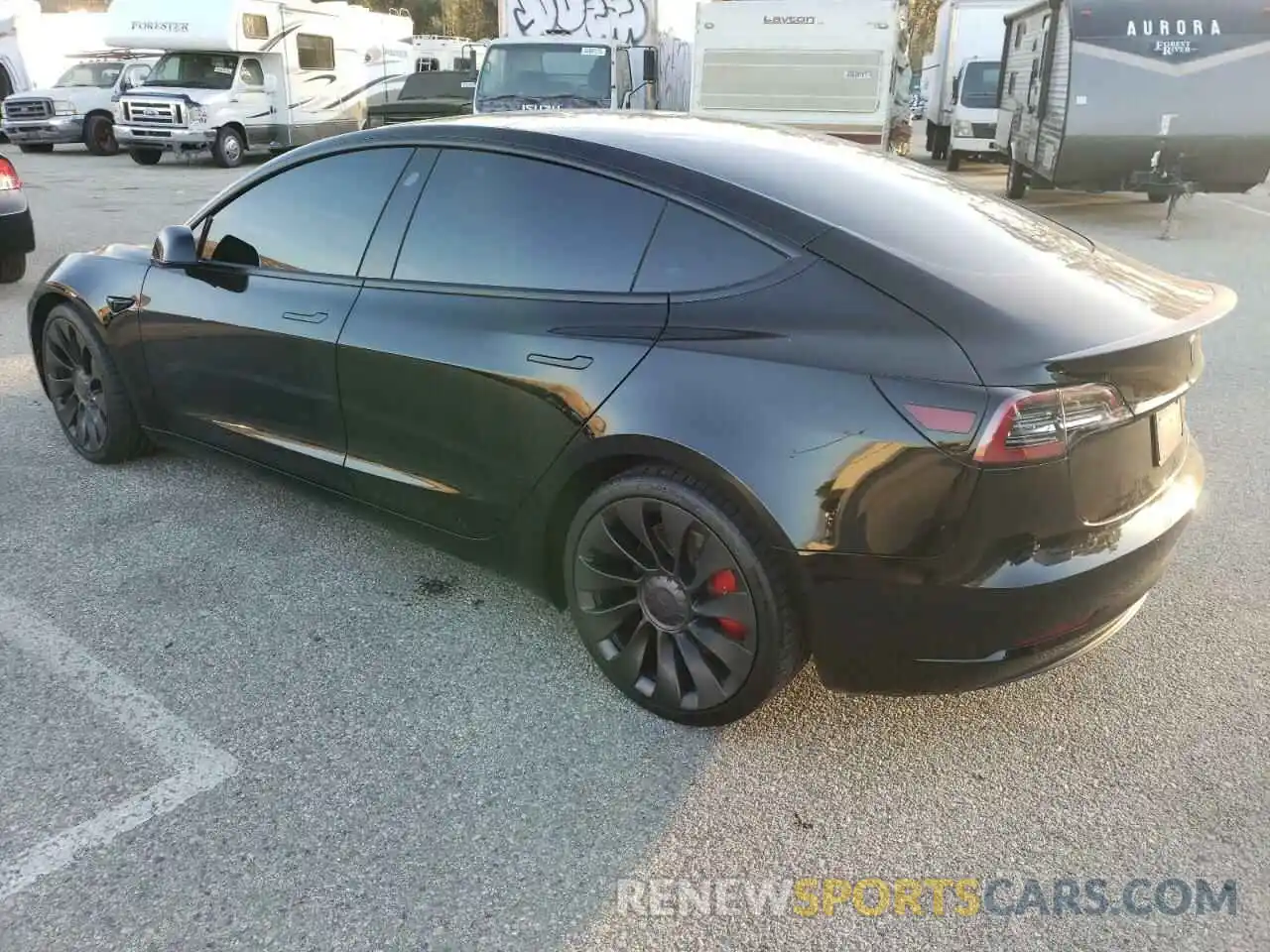 2 Photograph of a damaged car 5YJ3E1EC3MF849814 TESLA MODEL 3 2021