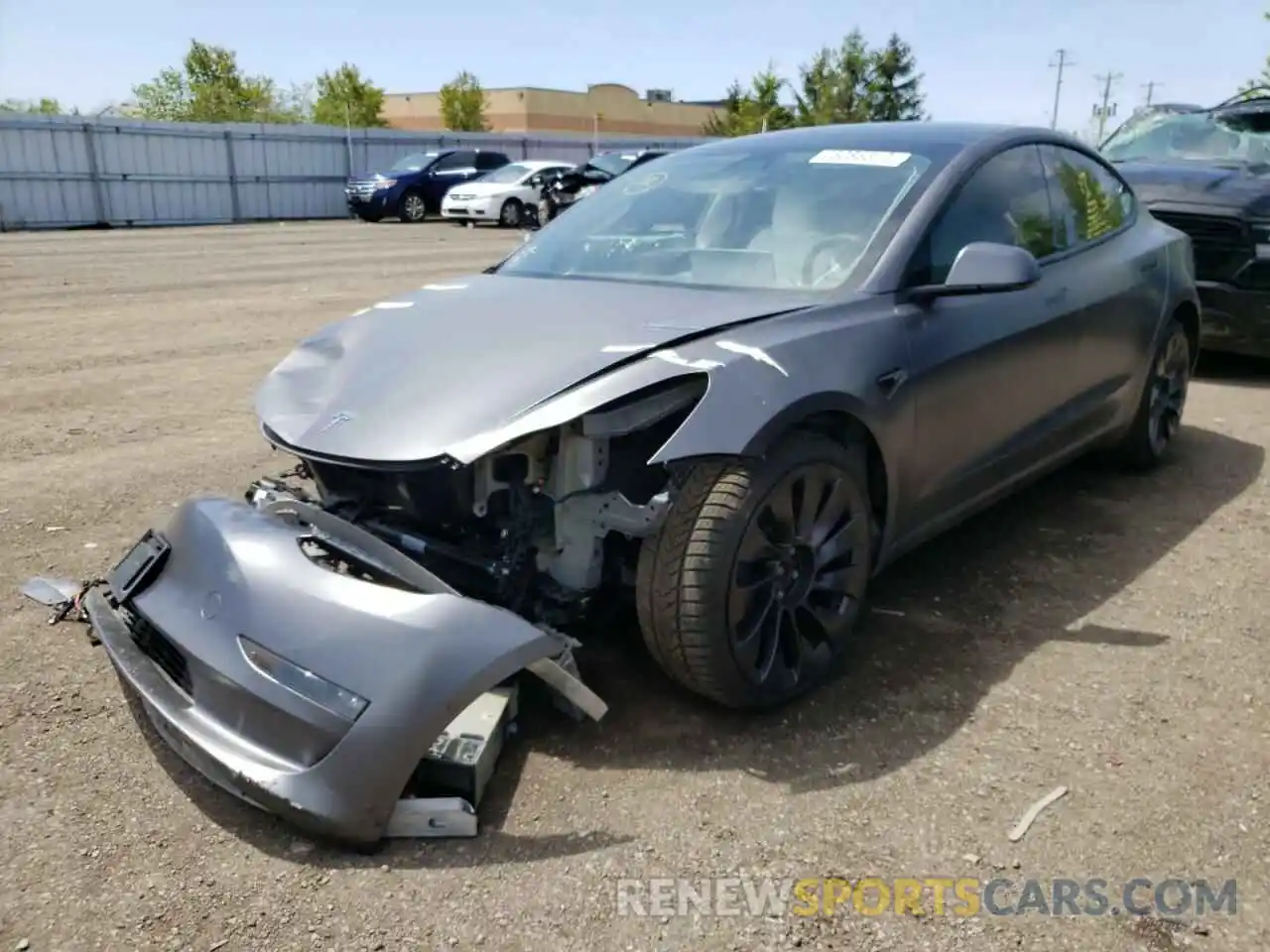 2 Photograph of a damaged car 5YJ3E1EC3MF913527 TESLA MODEL 3 2021