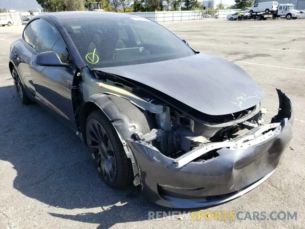 1 Photograph of a damaged car 5YJ3E1EC3MF926097 TESLA MODEL 3 2021