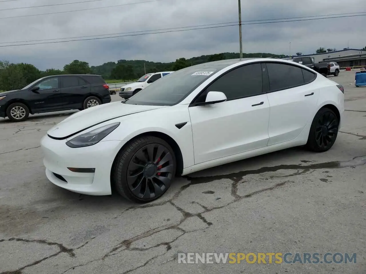 1 Photograph of a damaged car 5YJ3E1EC3MF984923 TESLA MODEL 3 2021