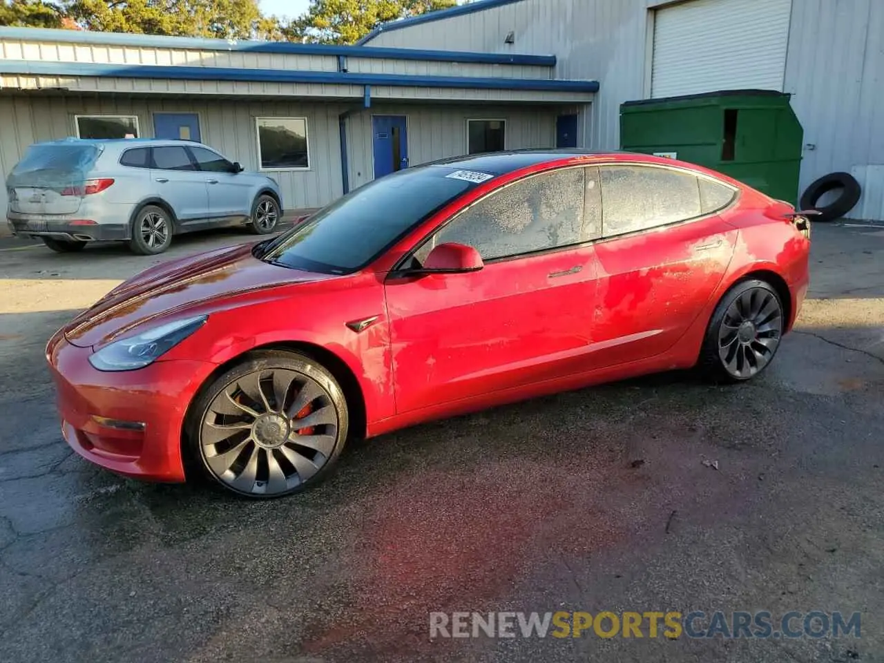 1 Photograph of a damaged car 5YJ3E1EC4MF054450 TESLA MODEL 3 2021