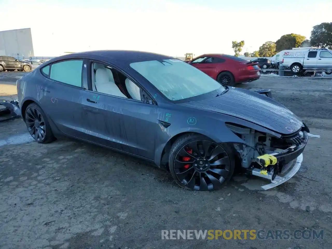 4 Photograph of a damaged car 5YJ3E1EC4MF076688 TESLA MODEL 3 2021