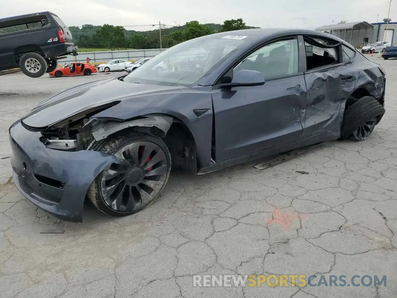 1 Photograph of a damaged car 5YJ3E1EC5MF064890 TESLA MODEL 3 2021