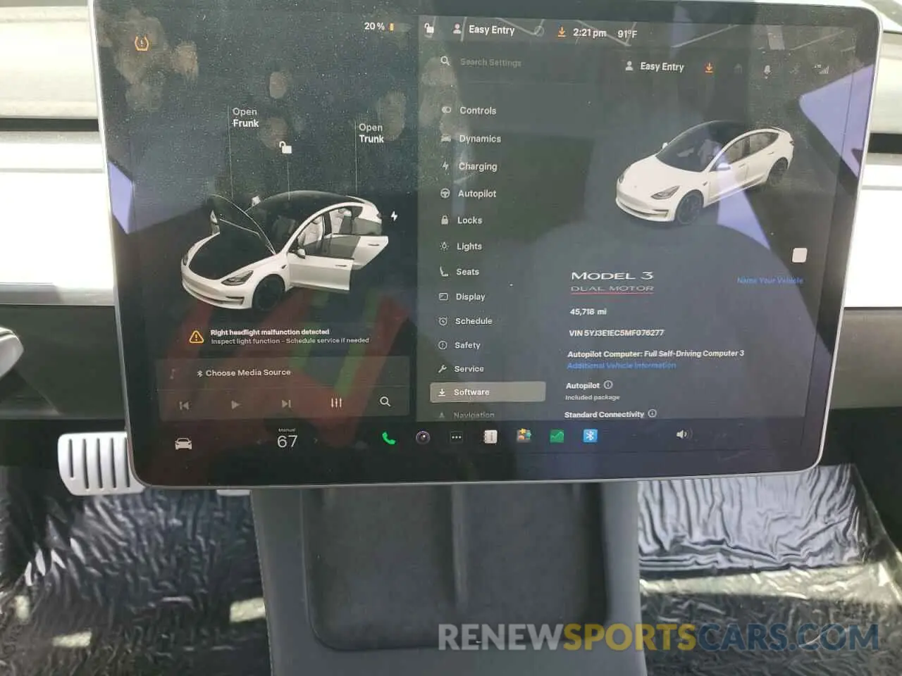 9 Photograph of a damaged car 5YJ3E1EC5MF076277 TESLA MODEL 3 2021