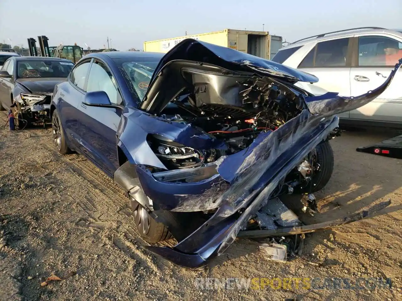 1 Photograph of a damaged car 5YJ3E1EC5MF076280 TESLA MODEL 3 2021