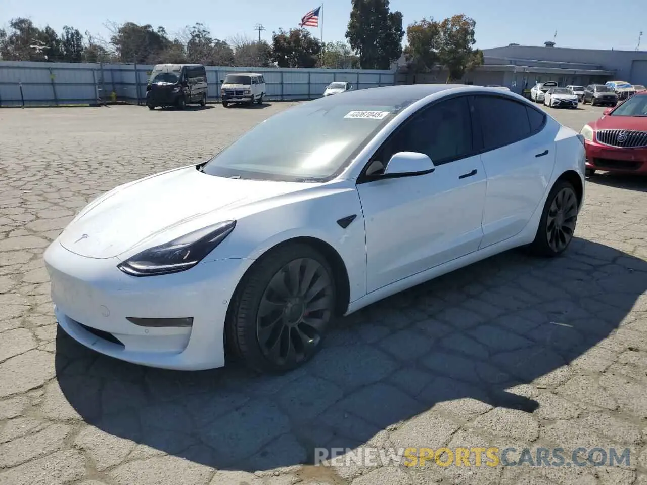 1 Photograph of a damaged car 5YJ3E1EC5MF077493 TESLA MODEL 3 2021