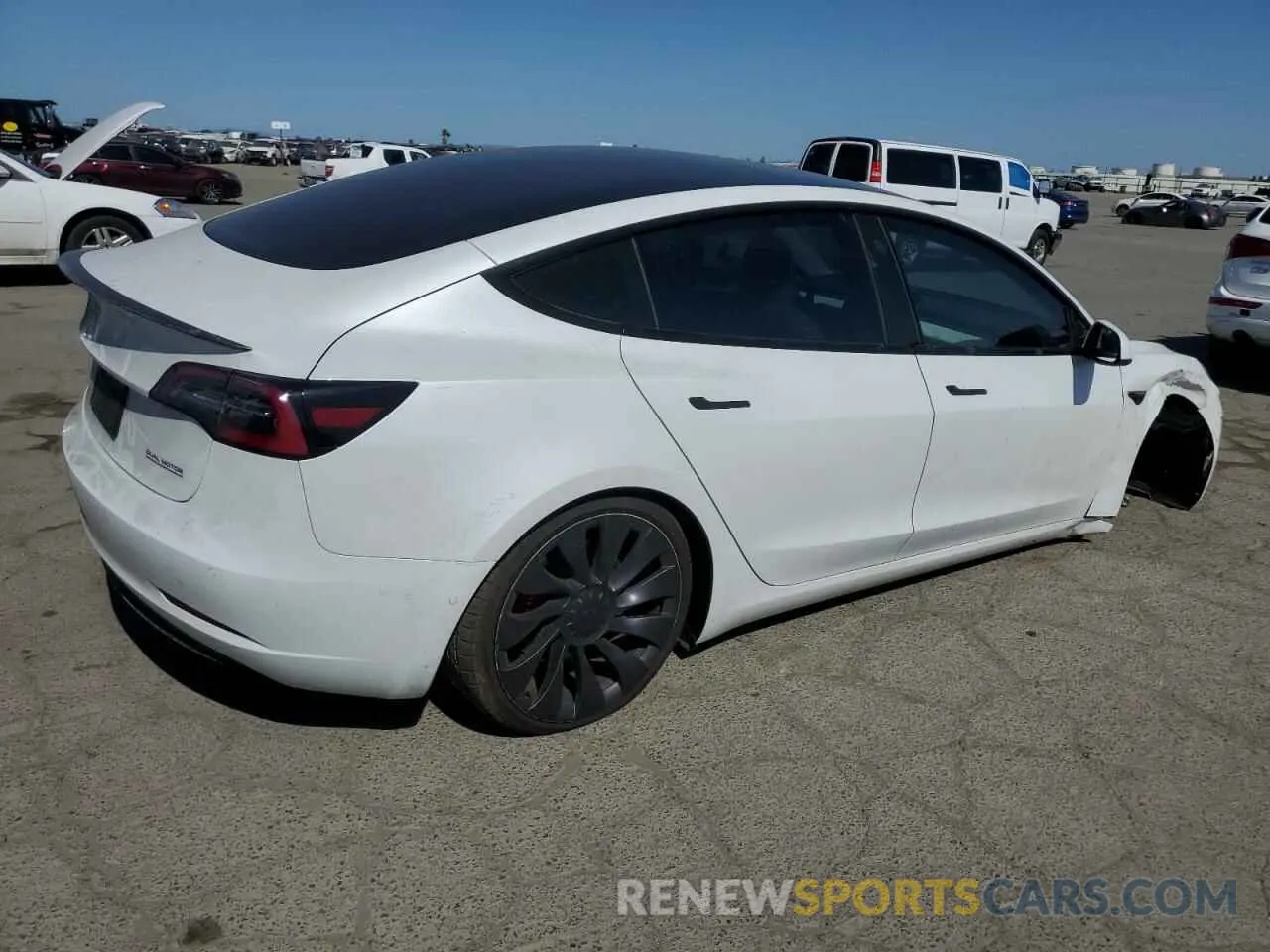 3 Photograph of a damaged car 5YJ3E1EC5MF077493 TESLA MODEL 3 2021