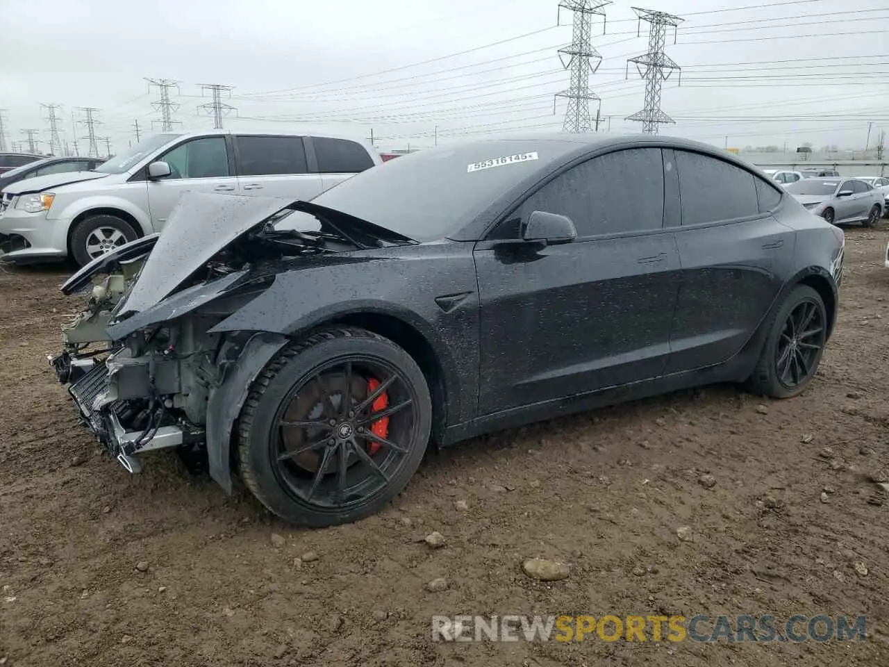 1 Photograph of a damaged car 5YJ3E1EC5MF097999 TESLA MODEL 3 2021