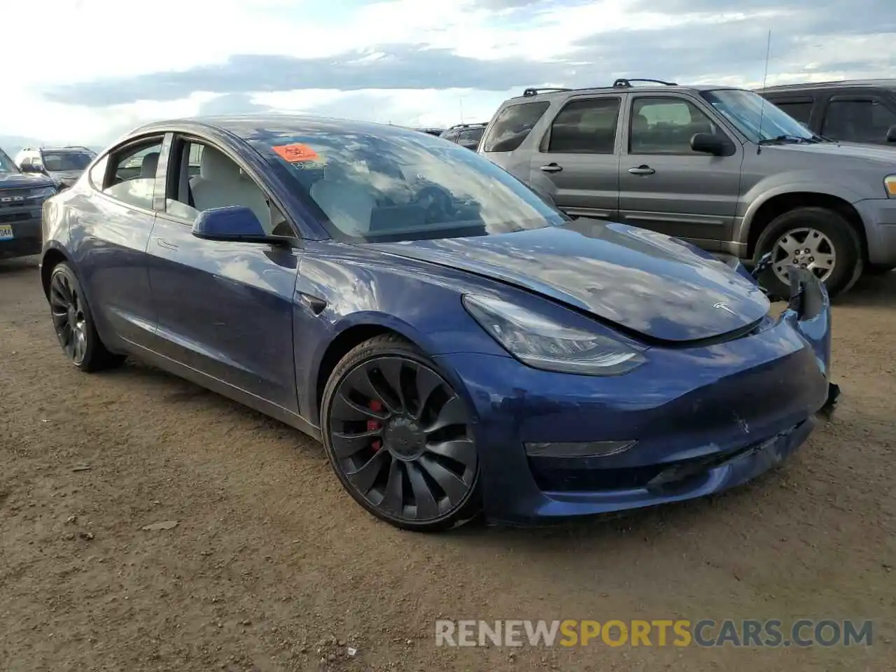 1 Photograph of a damaged car 5YJ3E1EC5MF856411 TESLA MODEL 3 2021