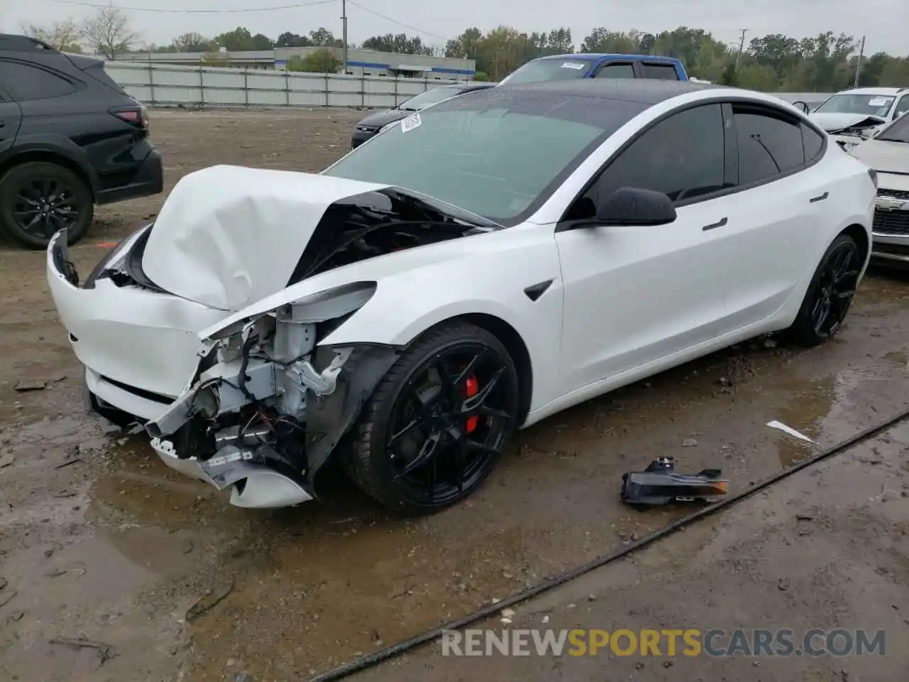 1 Photograph of a damaged car 5YJ3E1EC5MF926487 TESLA MODEL 3 2021