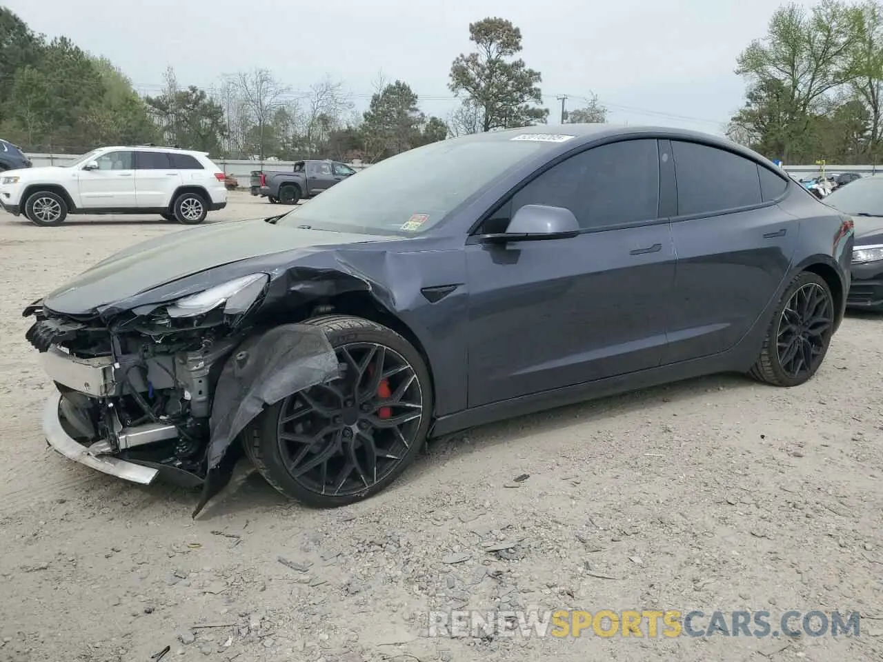 1 Photograph of a damaged car 5YJ3E1EC5MF984986 TESLA MODEL 3 2021