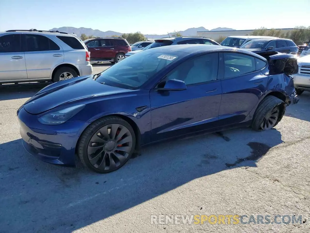 1 Photograph of a damaged car 5YJ3E1EC6MF071234 TESLA MODEL 3 2021