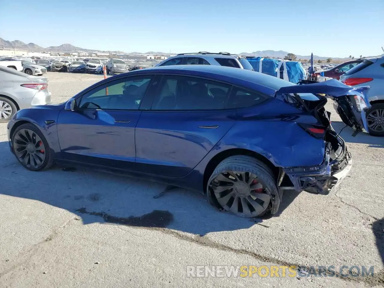 2 Photograph of a damaged car 5YJ3E1EC6MF071234 TESLA MODEL 3 2021