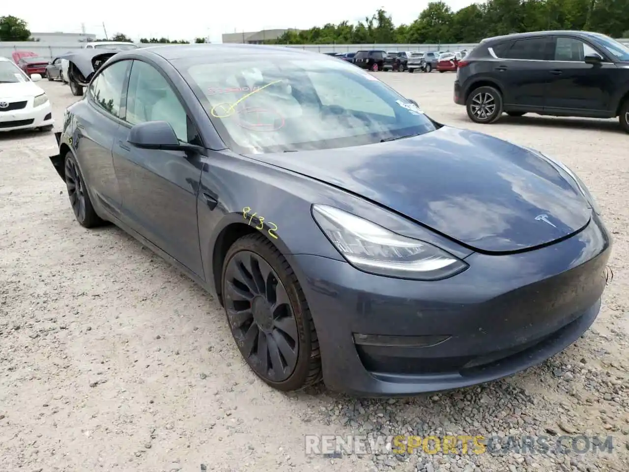 1 Photograph of a damaged car 5YJ3E1EC6MF856367 TESLA MODEL 3 2021