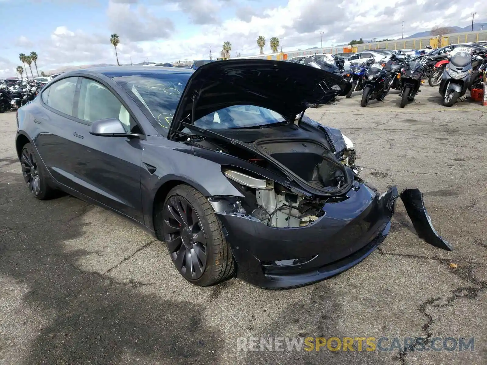 1 Photograph of a damaged car 5YJ3E1EC6MF874335 TESLA MODEL 3 2021