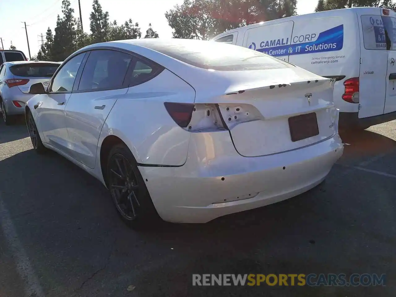 3 Photograph of a damaged car 5YJ3E1EC6MF926207 TESLA MODEL 3 2021