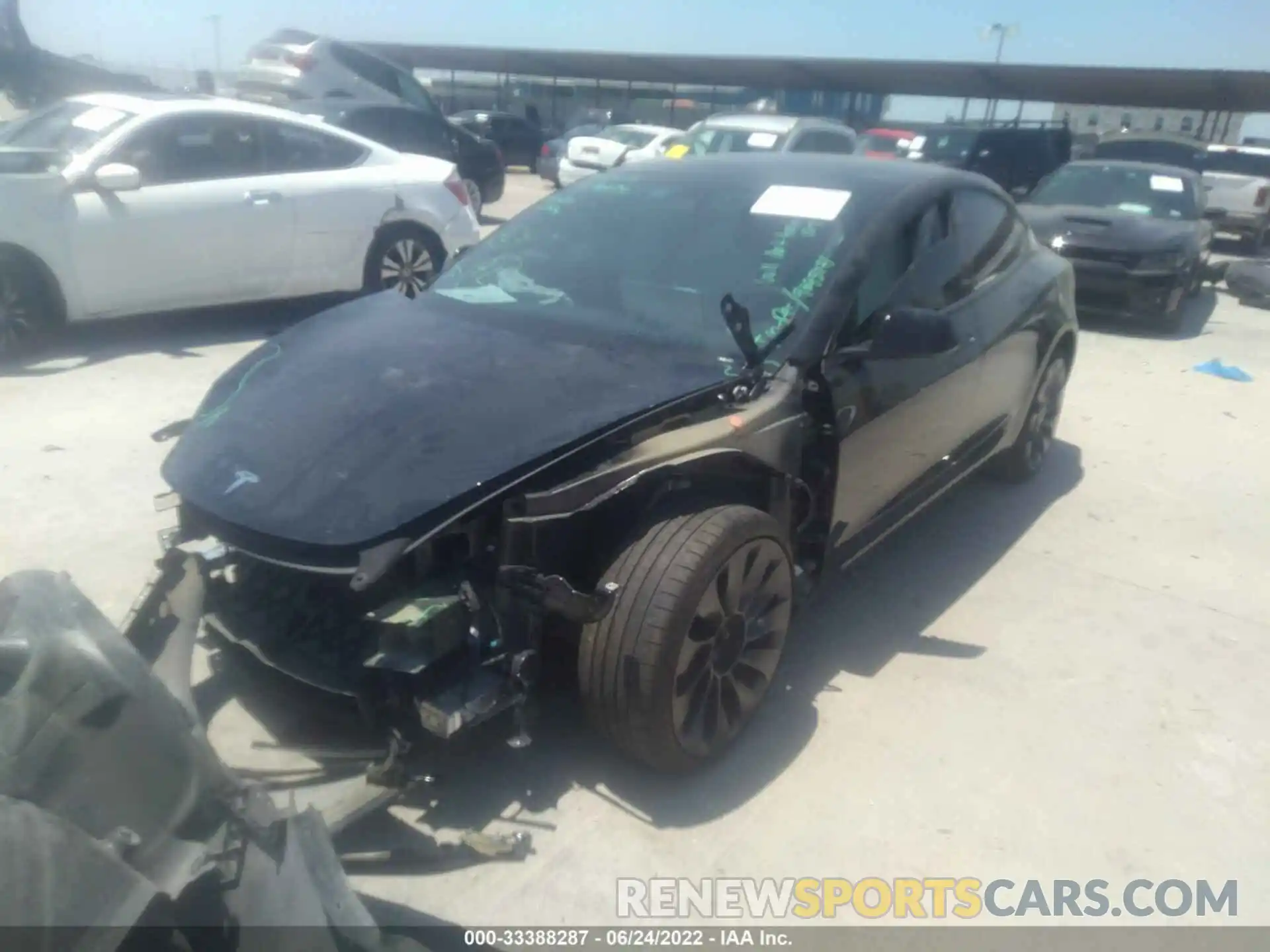 2 Photograph of a damaged car 5YJ3E1EC6MF984527 TESLA MODEL 3 2021