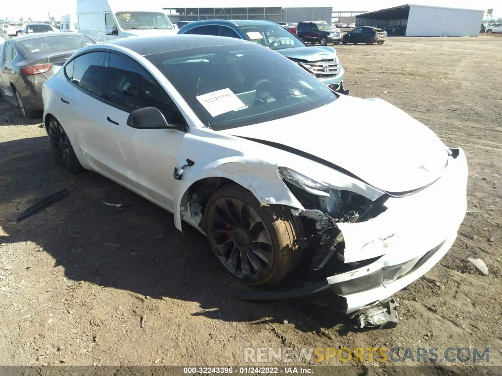 1 Photograph of a damaged car 5YJ3E1EC7MF096658 TESLA MODEL 3 2021