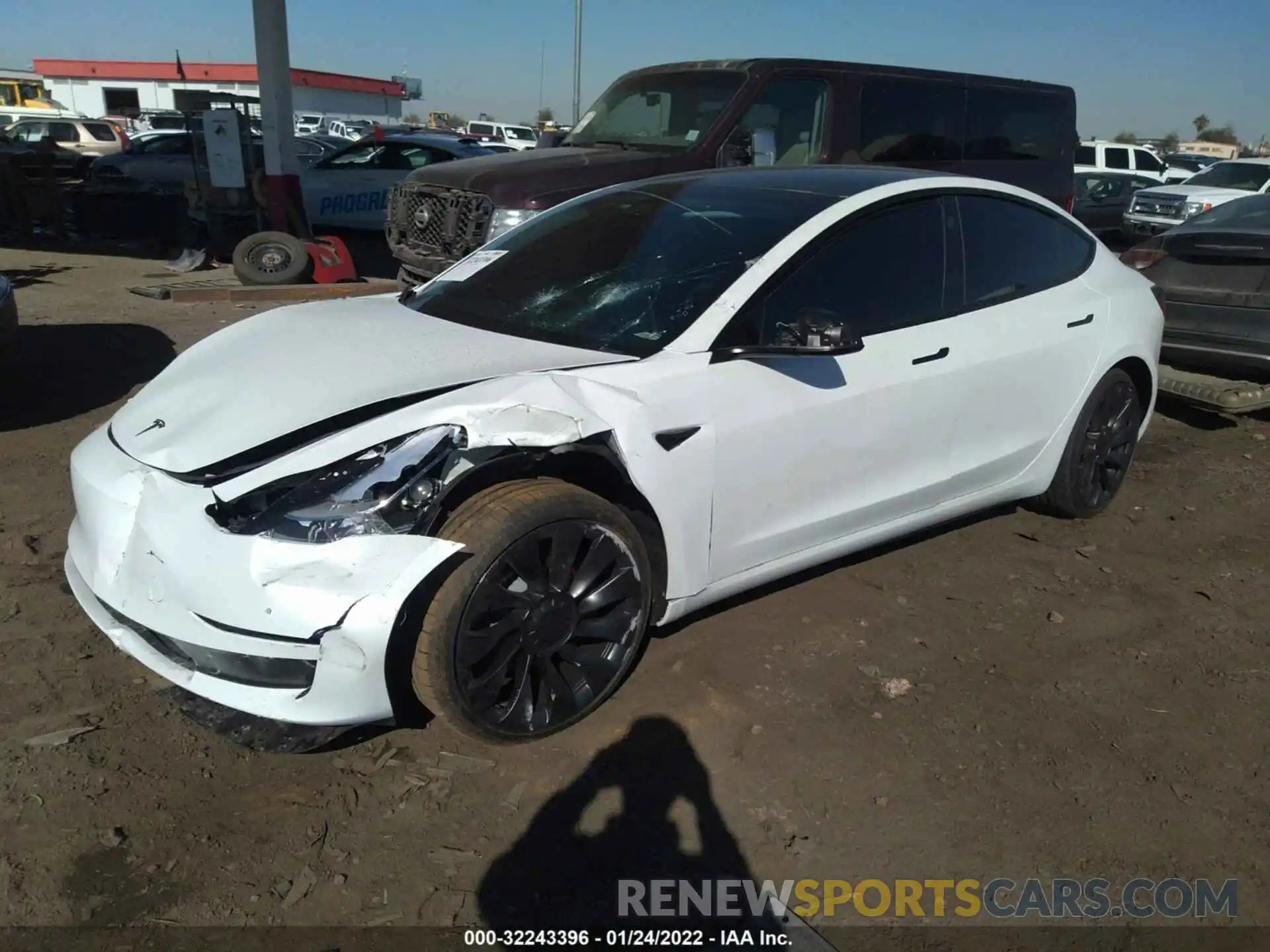 2 Photograph of a damaged car 5YJ3E1EC7MF096658 TESLA MODEL 3 2021