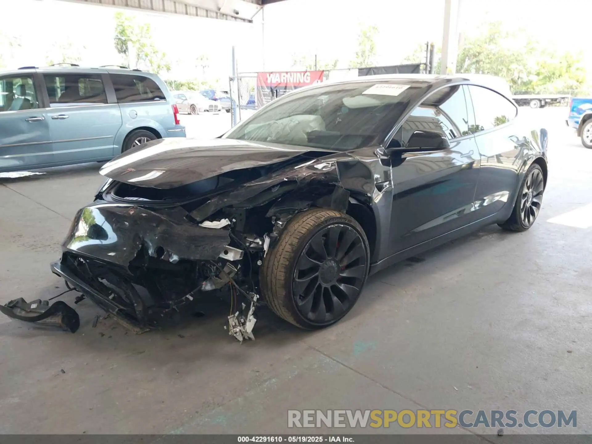 2 Photograph of a damaged car 5YJ3E1EC7MF849489 TESLA MODEL 3 2021