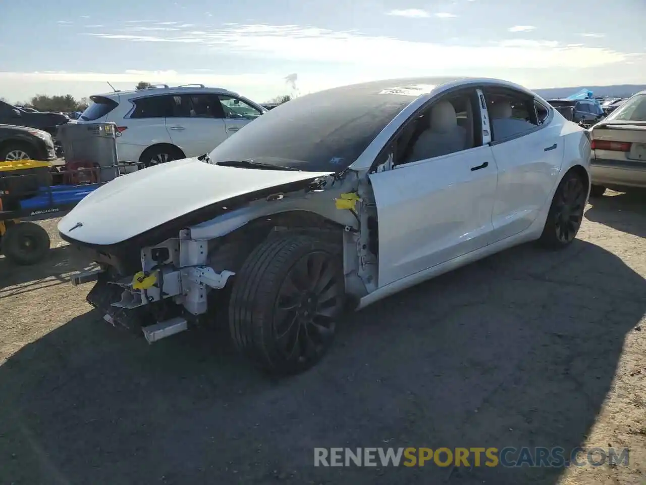 1 Photograph of a damaged car 5YJ3E1EC7MF849749 TESLA MODEL 3 2021