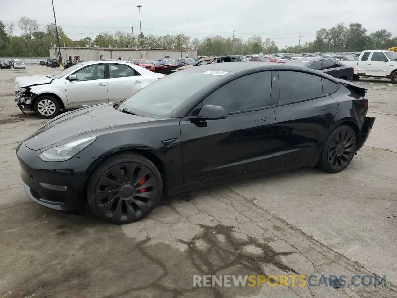 1 Photograph of a damaged car 5YJ3E1EC7MF975545 TESLA MODEL 3 2021