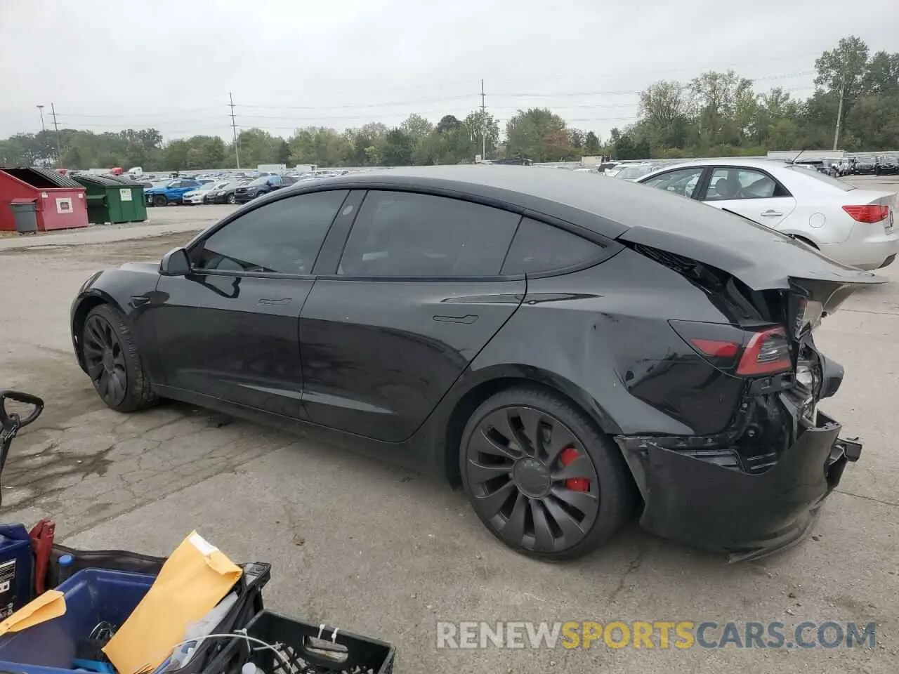 2 Photograph of a damaged car 5YJ3E1EC7MF975545 TESLA MODEL 3 2021