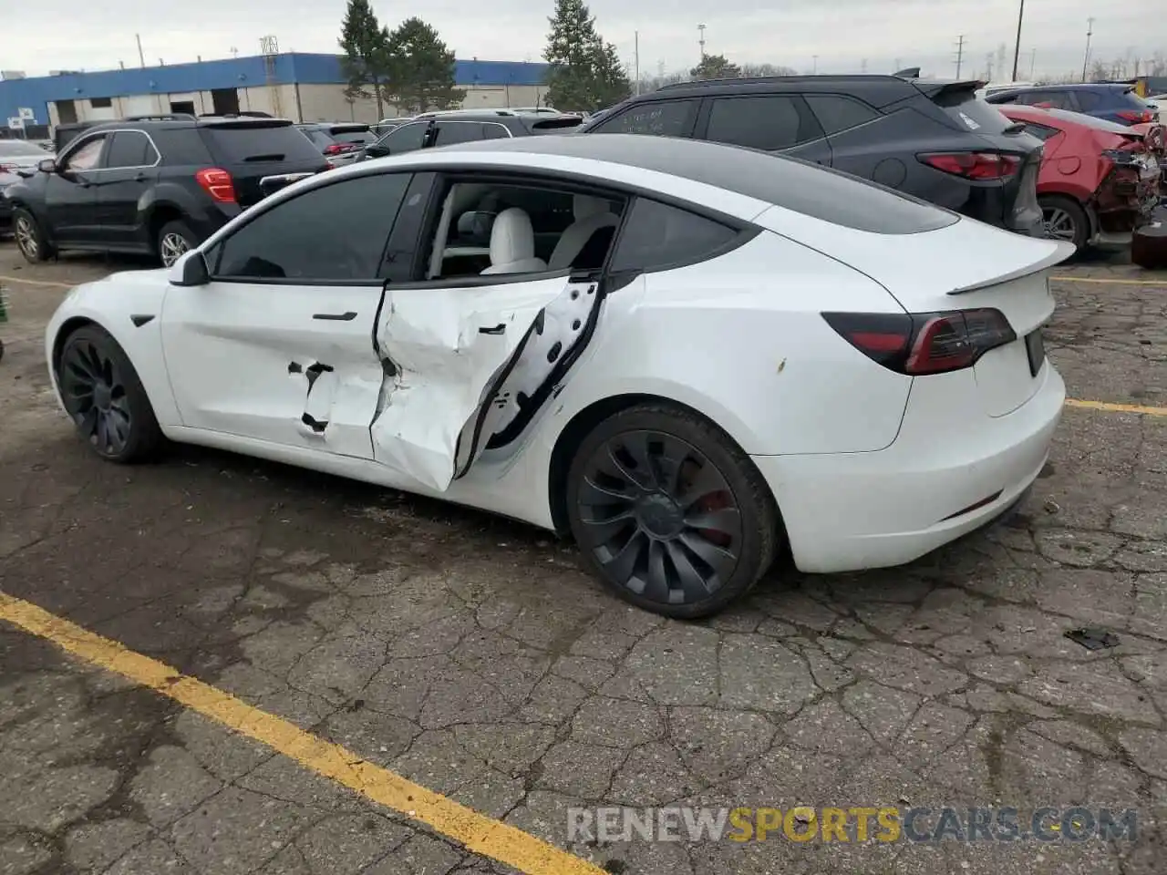 2 Photograph of a damaged car 5YJ3E1EC8MF020298 TESLA MODEL 3 2021