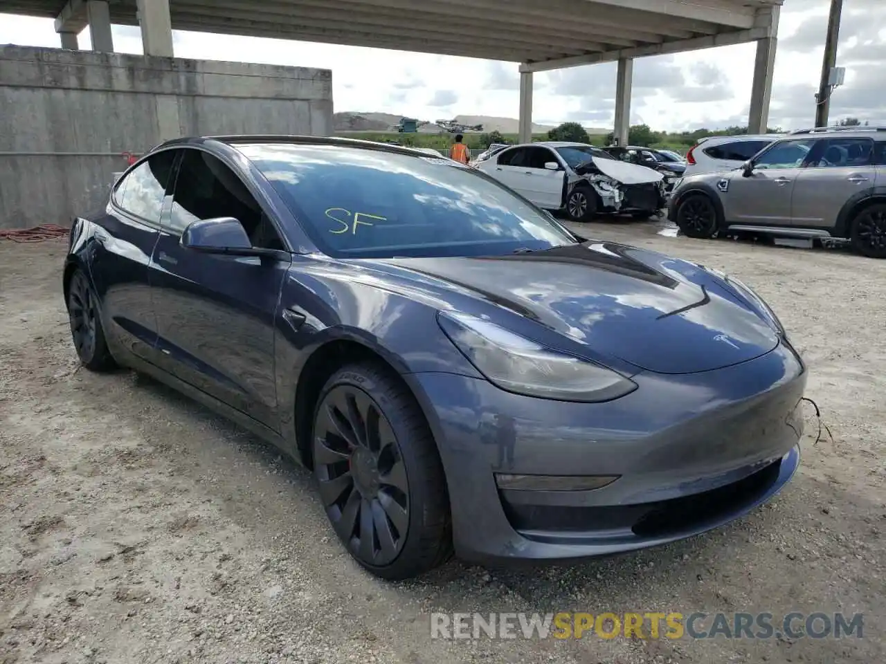 1 Photograph of a damaged car 5YJ3E1EC8MF024545 TESLA MODEL 3 2021