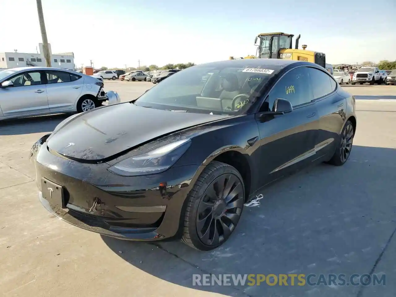 2 Photograph of a damaged car 5YJ3E1EC8MF087323 TESLA MODEL 3 2021