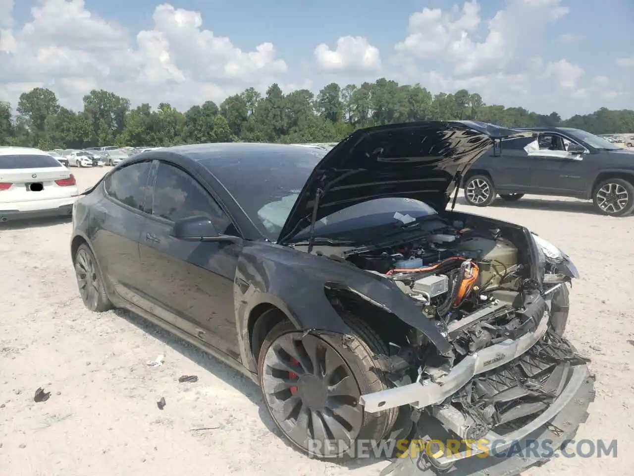 1 Photograph of a damaged car 5YJ3E1EC8MF849498 TESLA MODEL 3 2021