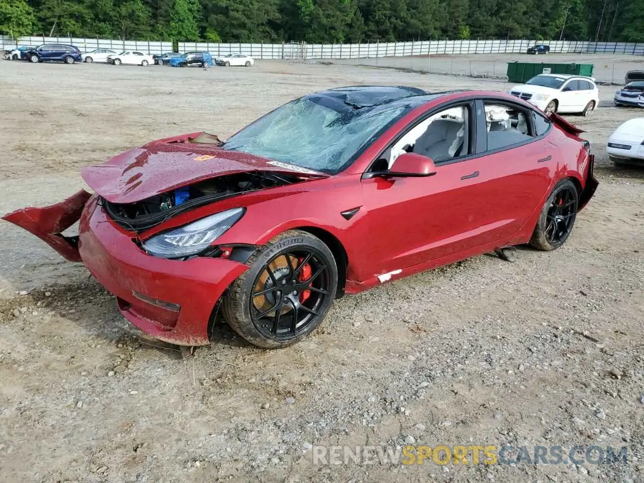 1 Photograph of a damaged car 5YJ3E1EC8MF850697 TESLA MODEL 3 2021