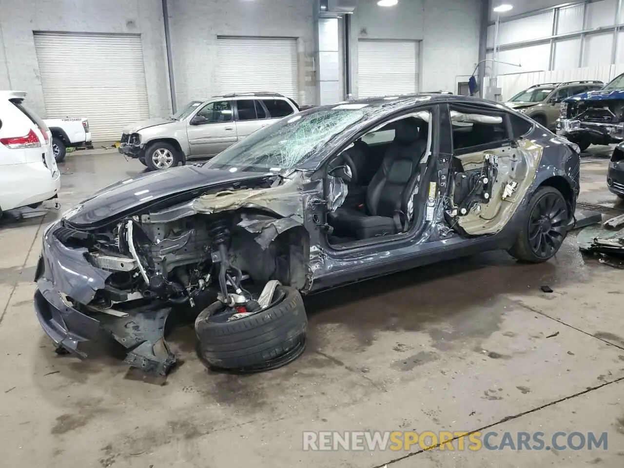 1 Photograph of a damaged car 5YJ3E1EC8MF860680 TESLA MODEL 3 2021