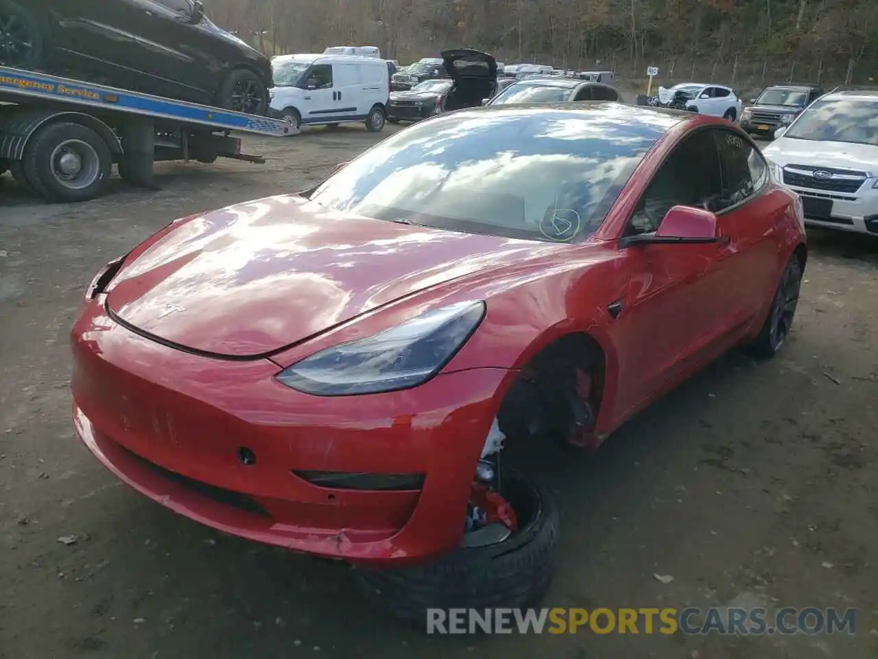 2 Photograph of a damaged car 5YJ3E1EC8MF985016 TESLA MODEL 3 2021