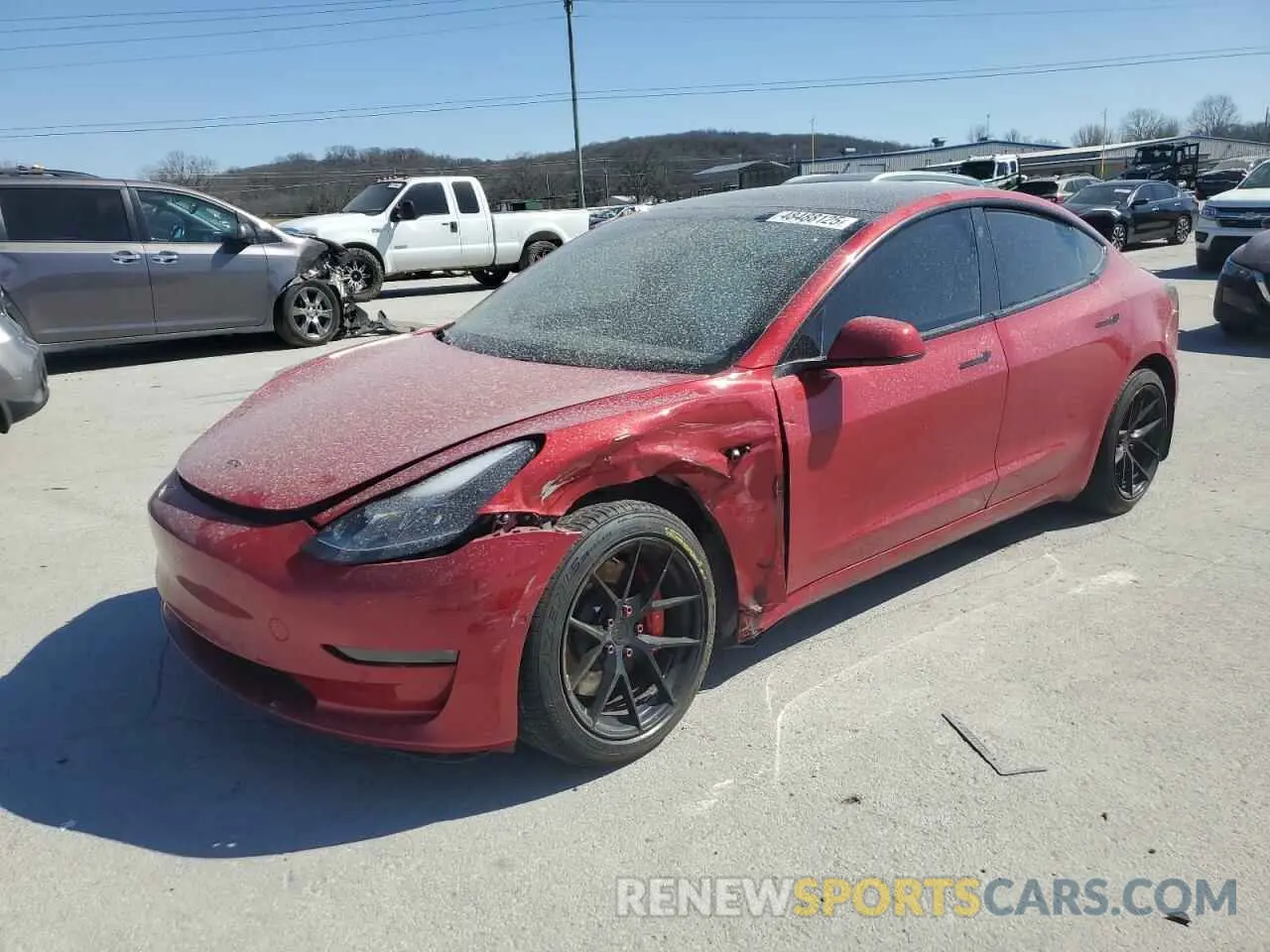 1 Photograph of a damaged car 5YJ3E1EC9MF013392 TESLA MODEL 3 2021