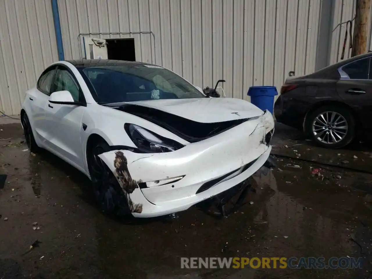 1 Photograph of a damaged car 5YJ3E1EC9MF050023 TESLA MODEL 3 2021