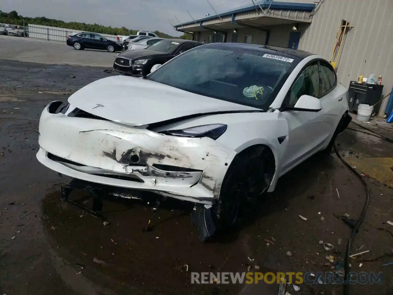 2 Photograph of a damaged car 5YJ3E1EC9MF050023 TESLA MODEL 3 2021