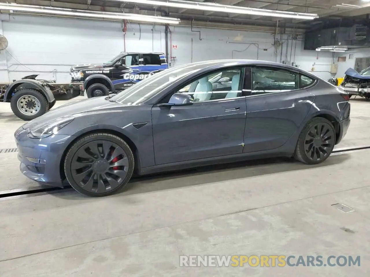 1 Photograph of a damaged car 5YJ3E1EC9MF093700 TESLA MODEL 3 2021