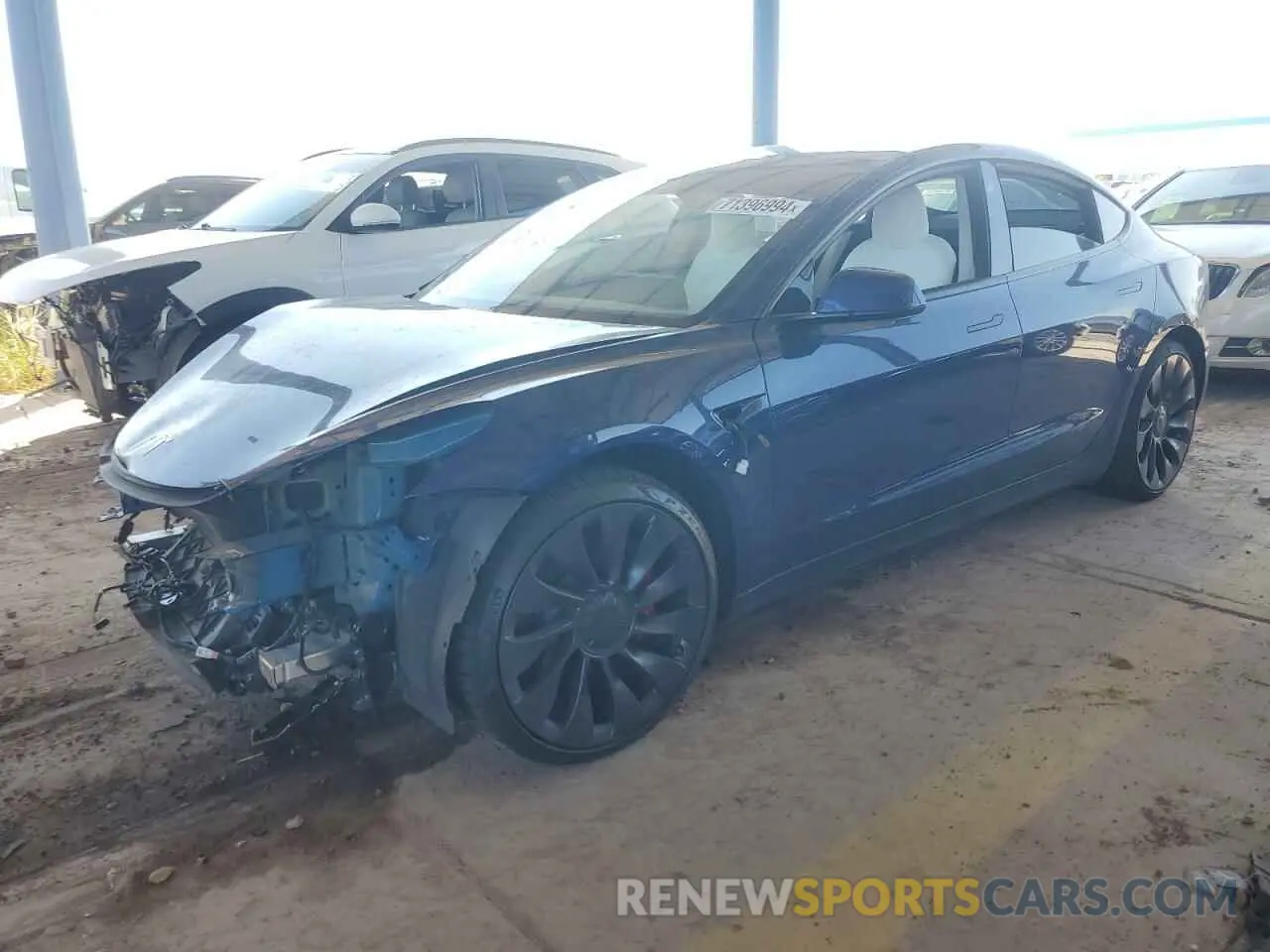 1 Photograph of a damaged car 5YJ3E1EC9MF860963 TESLA MODEL 3 2021