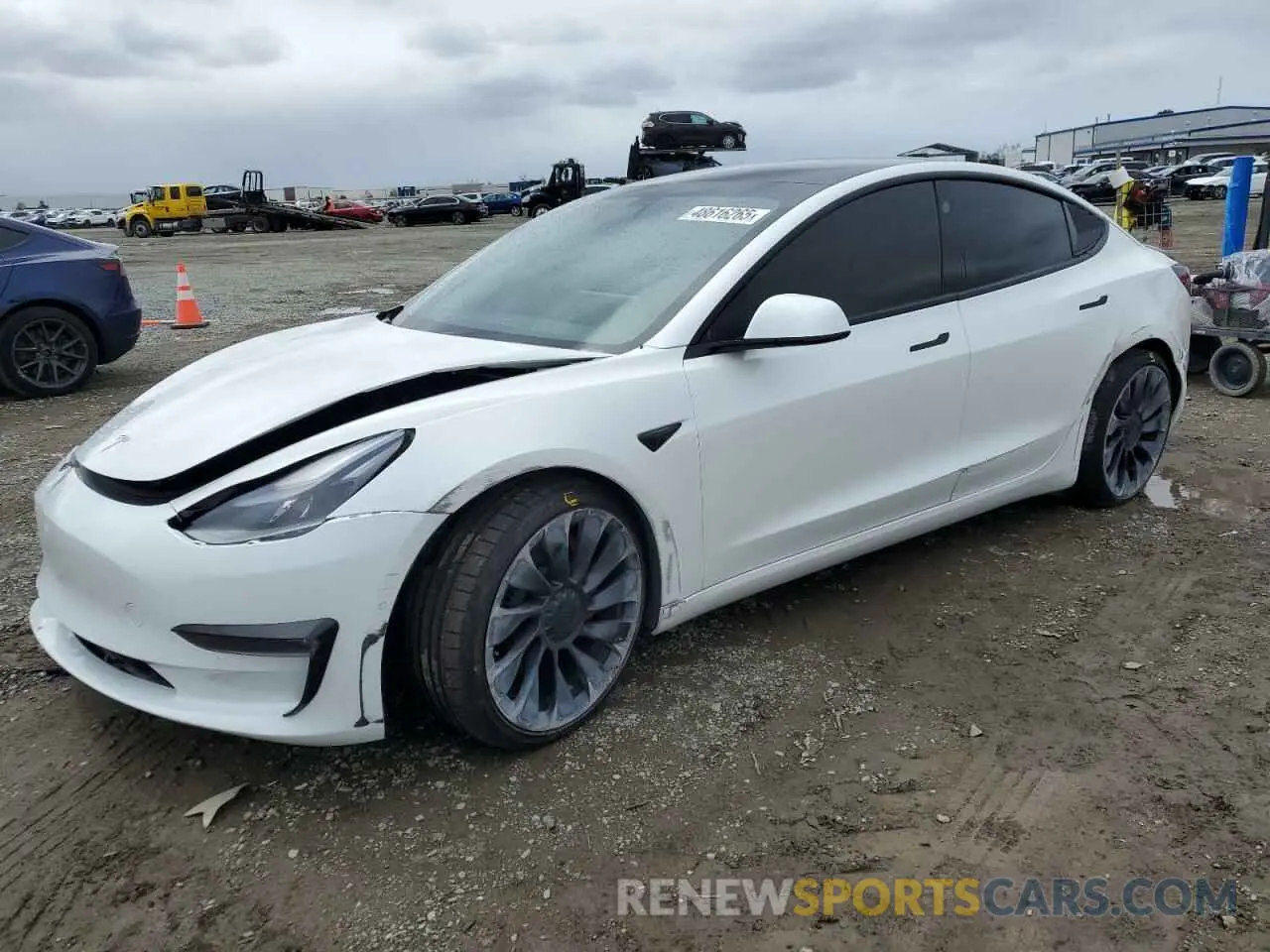 1 Photograph of a damaged car 5YJ3E1EC9MF935905 TESLA MODEL 3 2021