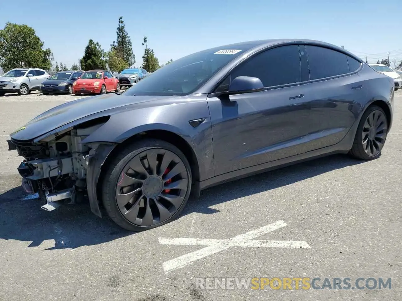 1 Photograph of a damaged car 5YJ3E1EC9MF995697 TESLA MODEL 3 2021