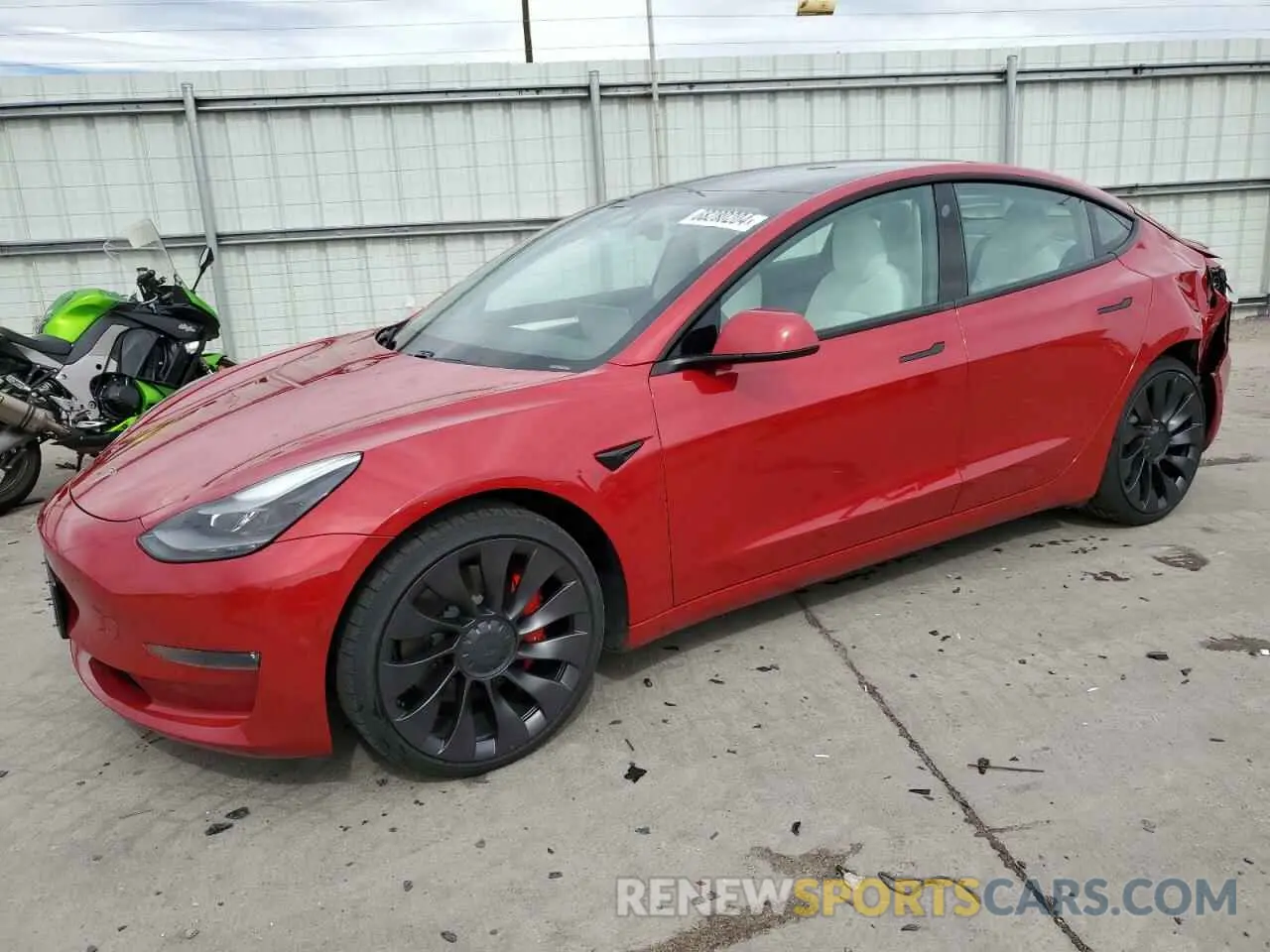 1 Photograph of a damaged car 5YJ3E1ECXMF036275 TESLA MODEL 3 2021
