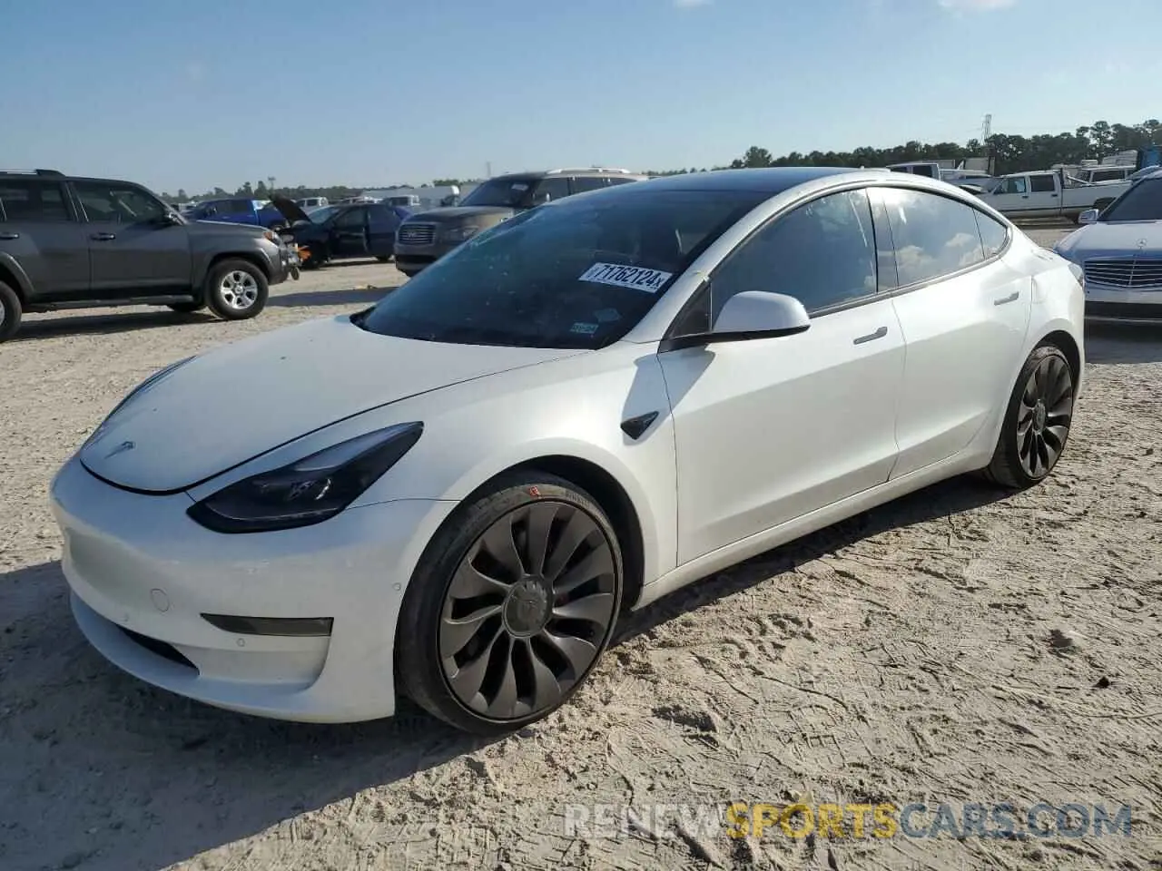 1 Photograph of a damaged car 5YJ3E1ECXMF044795 TESLA MODEL 3 2021