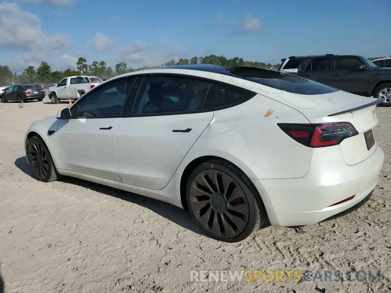 2 Photograph of a damaged car 5YJ3E1ECXMF044795 TESLA MODEL 3 2021